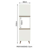 Mueble de cocina para Horno/ microondas Madesa Reims 60 cm 2 Puertas Blanco
