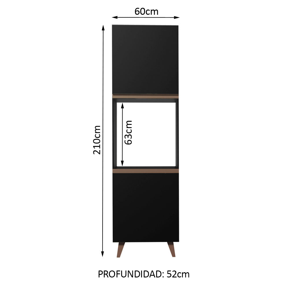 Bajo Mesada para Horno 60 cm Negro