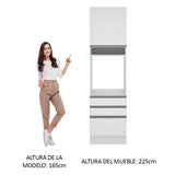 Mueble de Cocina para Horno 60 cm 1 Puerta 3 Cajones Blanco Stella Madesa