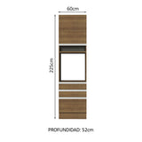 Mueble de cocina para Horno 60 cm 3 Cajones 1 Puerta Glamy Marrón