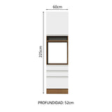 Bajo Mesada Para Horno Madesa Glamy 60 cm 1 Puerta y 3 Cajones Marrón/Blanco