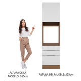 Mueble de Cocina para Horno 60 cm 1 Puerta 3 Cajones Marrón/Blanco Stella Madesa