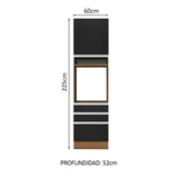 Mueble Para Horno Y Microondas Madesa Glamy 60cm Marrón/Negro 01