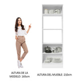 Mueble de Cocina para Horno Para 2 Hornos 100% MDF Blanco Brillante Acordes Madesa