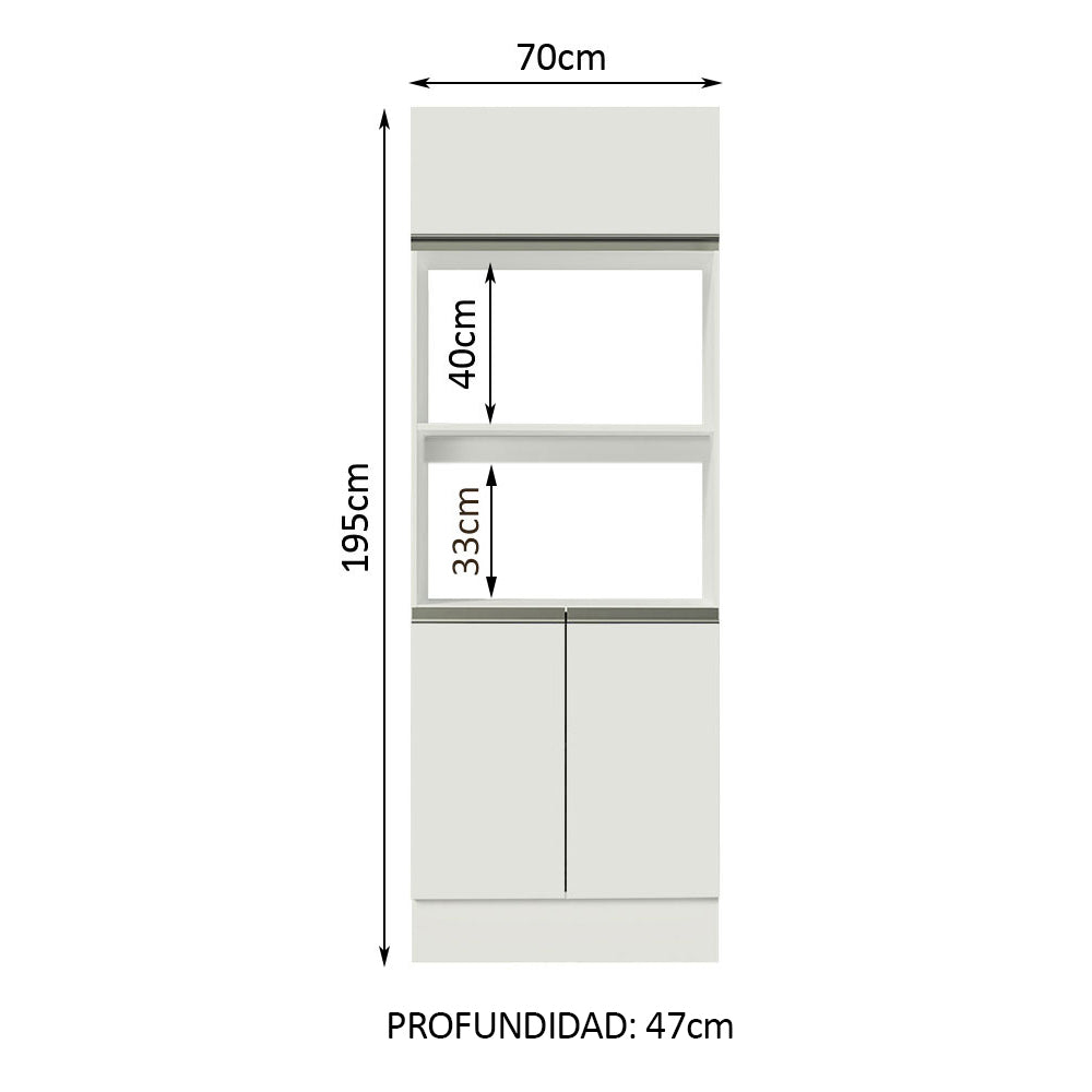 Mueble de Cocina para Horno Para 2 Hornos 100% MDF Blanco Smart Madesa