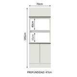 Mueble de Cocina para Horno Para 2 Hornos 100% MDF Blanco Smart Madesa