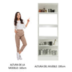 Mueble para Horno y Microondas 70 cm 3 Puertas Blanco/Marrón 100% MDF Smart Madesa