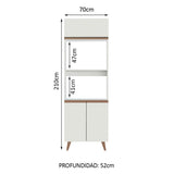 Bajo Mesada Mueble para Horno Madesa Reims 70 cm 3 Puertas