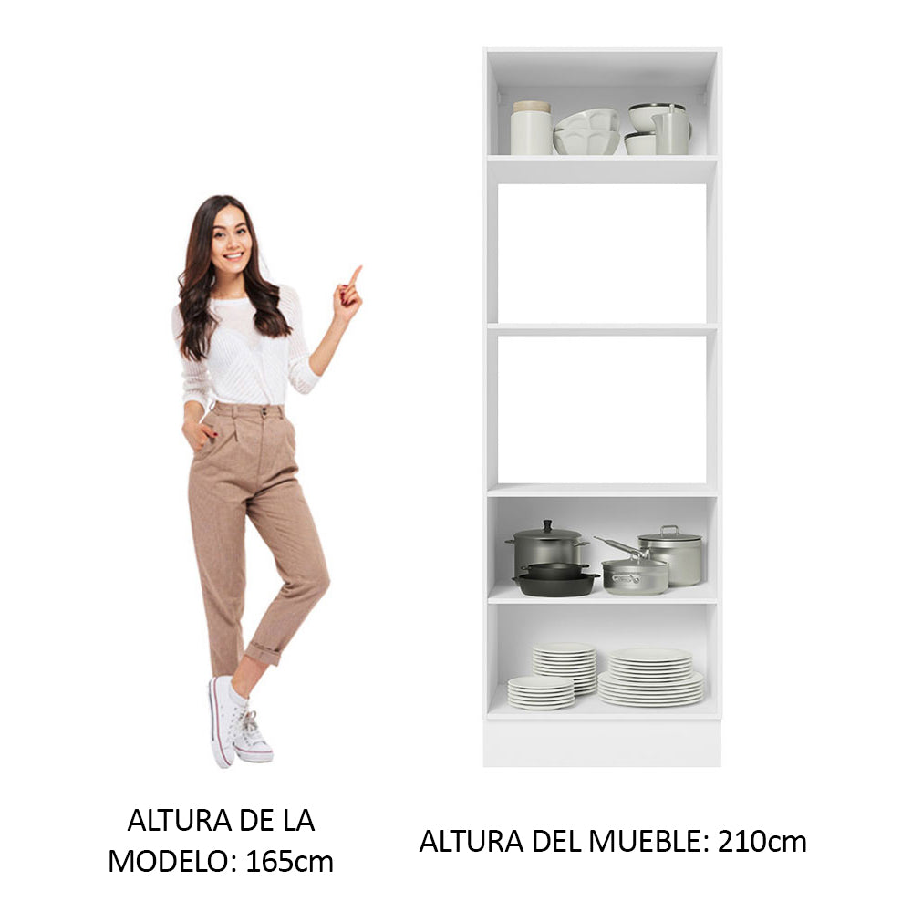 Mueble de Cocina para Horno 100% MDF 70 cm para 2 Hornos Blanco/Negro Acordes Madesa