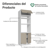 Mueble de cocina para Horno/Microondas 70 cm 3 Puetas Blanco/Crema Vik Madesa