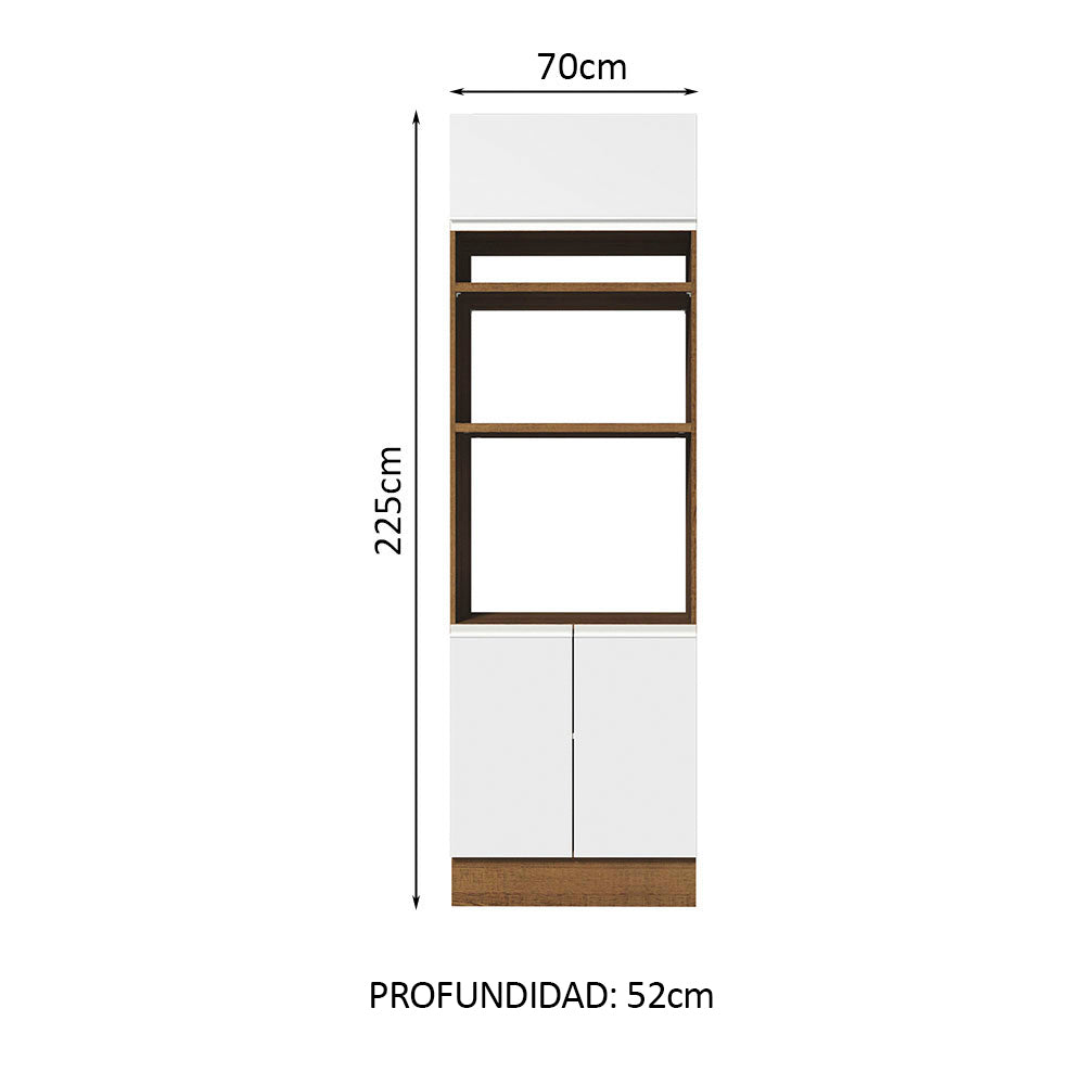 Bajo Mesada Para Horno Madesa Glamy 70 cm 3 Puertas Marrón/Blanco
