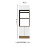 Bajo Mesada Para Horno Madesa Glamy 70 cm 3 Puertas Marrón/Blanco