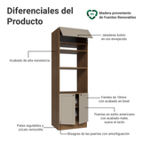 Mueble de cocina para Horno/Microondas 70 cm 3 Puetas Marrón/Crema Vik Madesa