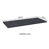 Mesada 100% MDF para Bajo Mesada 120 cm Nero Marquina Negro