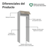 Mueble para empotrar Heladera 73 cm 1 Puerta Abatible Blanco/Crema Agata Madesa