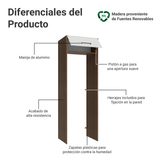 Mueble para empotrar Heladera 73 cm 1 Puerta Abatible Marrón/Blanco Agata Madesa