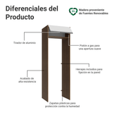 Mueble para empotrar Heladera 73 cm 1 Puerta Abatible Marrón/Blanco Glamy Madesa