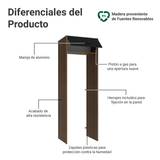 Mueble para empotrar Heladera 73 cm 1 Puerta Abatible Marrón/Negro Agata Madesa