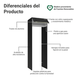 Mueble para empotrar Heladera 73 cm 1 Puerta Abatible Negro/Blanco/Negro Lux Madesa