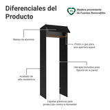 Mueble para empotrar Heladera 73 cm 1 Puerta Abatible Negro/Marrón/Negro Agata Madesa
