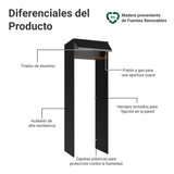 Mueble para empotrar Heladera 73 cm 1 Puerta Abatible Negro/Marrón/Negro Glamy Madesa