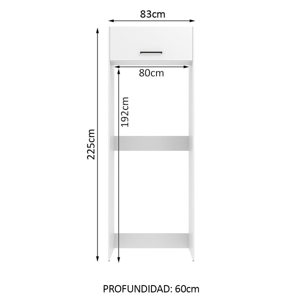 Mueble para Heladera Agata con 1 Puerta Blanco