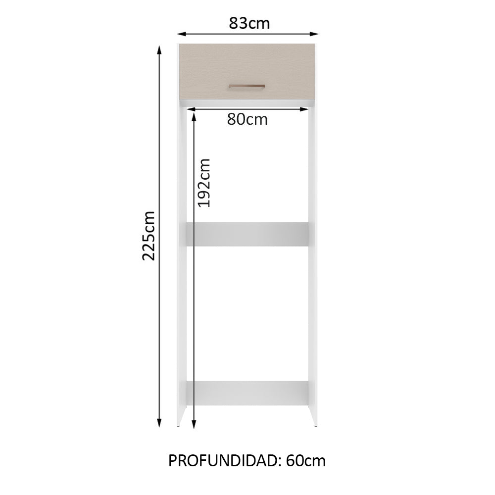 Mueble para empotrar Heladera Madesa Agata Puerta Rebatible