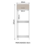 Mueble para empotrar Heladera Madesa Agata Puerta Rebatible