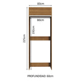 Bajo Mesada Puerta-Refrigerador Madesa Glamy 1 Puerta Rebatible Marrón