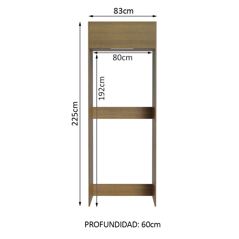 Mueble para Empotrar Heladera 1 Puerta Abatible Marrón Stella Madesa