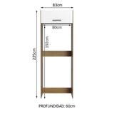 Mueble para empotrar Heladera Madesa Agata Puerta Rebatible