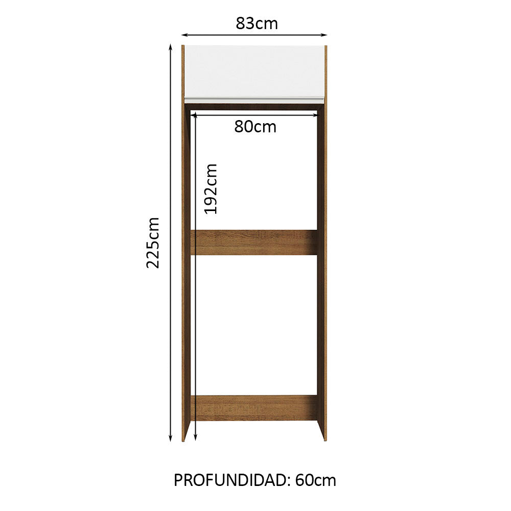 Bajo Mesada Puerta-Refrigerador Madesa Glamy 1 Puerta Rebatible Marrón/Blanco