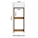Bajo Mesada Puerta-Refrigerador Madesa Glamy 1 Puerta Rebatible Marrón/Blanco