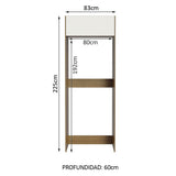 Mueble para Empotrar Heladera 1 Puerta Abatible Marrón/Blanco Stella Madesa