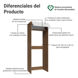 Mueble para Heladera 1 Puerta Rebatible Marrón/Blanco Vik Madesa
