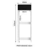 Mueble para Empotrar Heladera 1 Puerta Abatible Blanco/Negro Agata Madesa