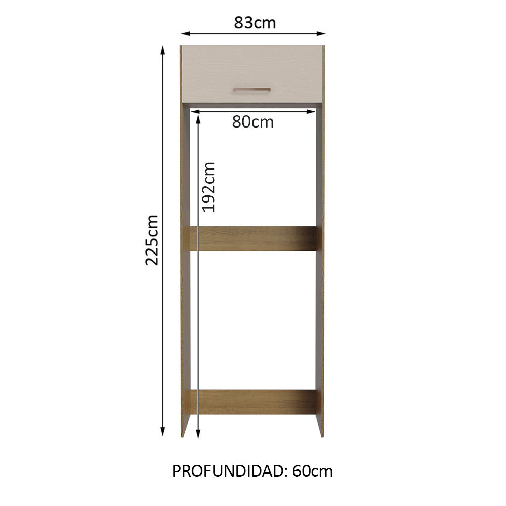 Mueble para empotrar Heladera Madesa Agata Puerta Rebatible