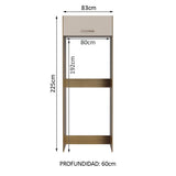 Mueble para empotrar Heladera Madesa Agata Puerta Rebatible