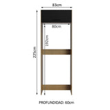 Mueble para Empotrar Heladera 1 Puerta Abatible Marrón/Negro Agata Madesa