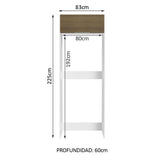 Mueble para Empotrar Heladera 1 Puerta Abatible Blanco/Marrón Stella Madesa