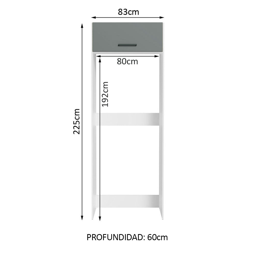 Mueble para empotrar Heladera Madesa Agata Puerta Rebatible
