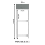 Mueble para empotrar Heladera Madesa Agata Puerta Rebatible