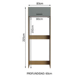 Mueble para empotrar Heladera Madesa Agata Puerta Rebatible