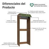 Mueble para Heladera 1 Puerta Rebatible Marrón/Verde Vik Madesa