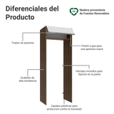 Mueble para empotrar Heladera 83 cm 1 Puerta Rebatible Marrón/Blanco Glamy Madesa