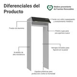 Mueble para empotrar Heladera 83 cm 1 Puerta Rebatible Blanco/Negro Lux Madesa