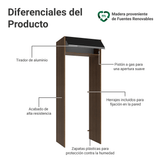 Mueble para empotrar Heladera 83 cm 1 Puerta Rebatible Marrón/Negro Glamy Madesa