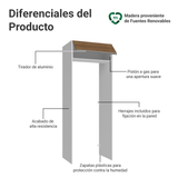 Mueble para empotrar Heladera 83 cm 1 Puerta Abatible Blanco/Marrón Glamy Madesa