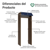 Mueble para empotrar Heladera 83 cm 1 Puerta Rebatible Marrón/Azul Vik Madesa