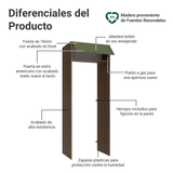 Mueble para empotrar Heladera 83 cm 1 Puerta Rebatible Marrón/Verde Vik Madesa